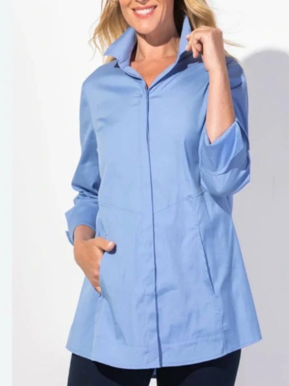 NEW Habitat The One Perfect Travel Shirt Blue L